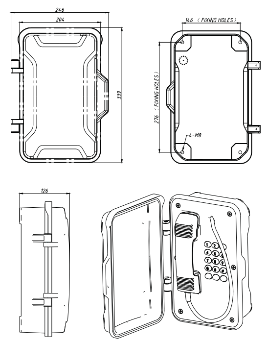 Teléfono de Emergencia Marino VoIP IP67 Vozell® JR101-FK-VoIP